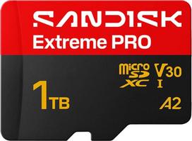 1tb atmintis - SanDisk Extreme Pro 1TB microSDXC UHS-I V30 A2 + SD Adapter - 1 nuotrauka
