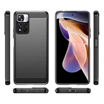 xiaomi redmi note 11 pro deklas - Hurtel "Carbon Case Xiaomi Poco X4 NFC 5G" Black - 3 nuotrauka