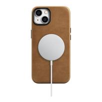 iphone 14 leather case - iCarer Oil Wax Premium Leather Case iPhone 14 Plus Magnetinis odinis dėklas su MagSafe - Rudas (Brown) - 2 nuotrauka