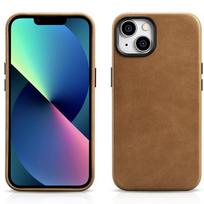 iphone 14 leather case - iCarer Oil Wax Premium Leather Case iPhone 14 Plus Magnetinis odinis dėklas su MagSafe - Rudas (Brown) - 3 nuotrauka