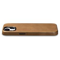 iphone 14 leather case - iCarer Oil Wax Premium Leather Case iPhone 14 Plus Magnetinis odinis dėklas su MagSafe - Rudas (Brown) - 4 nuotrauka