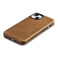 iphone 14 leather case - iCarer Oil Wax Premium Leather Case iPhone 14 Plus Magnetinis odinis dėklas su MagSafe - Rudas (Brown) - 8 nuotrauka