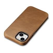 iphone 14 leather case - iCarer Oil Wax Premium Leather Case iPhone 14 Plus Magnetinis odinis dėklas su MagSafe - Rudas (Brown) - 9 nuotrauka