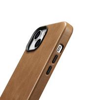 iphone 14 leather case - iCarer Oil Wax Premium Leather Case iPhone 14 Plus Magnetinis odinis dėklas su MagSafe - Rudas (Brown) - 11 nuotrauka
