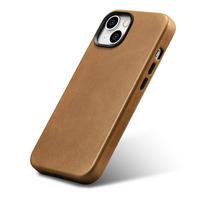 iphone 14 leather case - iCarer Oil Wax Premium Leather Case iPhone 14 Plus Magnetinis odinis dėklas su MagSafe - Rudas (Brown) - 12 nuotrauka
