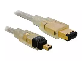6 pin kabelis - Tinklo kabelis Delock IEEE 1394 cable 82577, juoda, 2 m - 2 nuotrauka