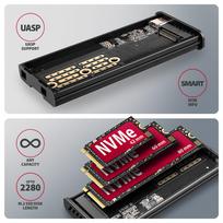 nvme enclosure usb 3 - AXAGON EEM2-SD2 SSD korpusas Pilka (Grey) - 6 nuotrauka
