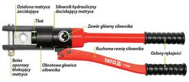 antgaliu uzspaudimo presavimo reples - Yato YT-22861 Hidraulinės antgalių užspaudimo replės 16-240 mm² - 6 nuotrauka