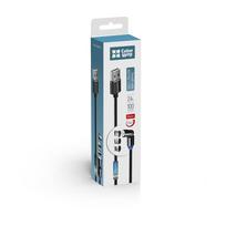 3in1 laidas - ColorWay Cable 3in1 (Lightning MicroUSB Type-C) Magnetic Rotation 540° 2.4А, 1m | CW-CBUU037-BK - 3 nuotrauka