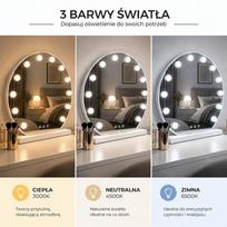 veidrodis su apsvietimu - Beauty System NOAG5048 makiažo veidrodis su LED apšvietimu 50 cm - 3 nuotrauka
