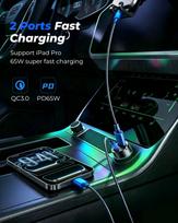 usb c 65w ikroviklis - Joyroom JR-CCN18 65W USB-A/USB-C automobilinis įkroviklis Juodas (Black) - 7 nuotrauka