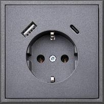 liregus modern - Kištukinis lizdas ir USB A+C kroviklis Liregus Modern IUK-3-01.M/BM, juoda (Black) - 2 nuotrauka