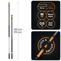 teleskopinis kotas - Fiskars 1080671 Teleskopinis kotas OneClick M, aliuminis, 1.19-1.74 m - 2 nuotrauka