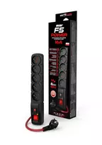 ilgintuvas 10m juodas - Acar F5 Power W2301 5 lizdai 10 m Juodas (Black) - 2 nuotrauka