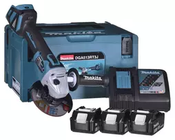 makita batteries 18v - Makita DGA513RT3J, 18V, 125mm, 3x5,0Ah - 8 nuotrauka