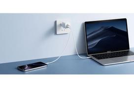 100w charger - VEGER Telefono įkroviklis USB A + Type C PD Super Charge PPS 100W + duomenų kabelis Type C į C 240W TR150 Baltas (White) - 2 nuotrauka