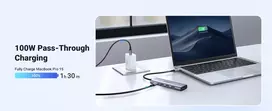 usb to c - Ugreen CM511 USB-C to HDMI 1.4 + 3xUSB-A + USB-C PD100W Pilkas (Gray) - 2 nuotrauka
