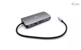 usb 100w laidas - i-tec USB-C Metal Nano Docking Station HDMI VGA LAN Audio Card Reader Power Delivery 100W C31NANODOCKVGAPD Sidabras (Silver) - 8 nuotrauka