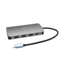 usb 100w laidas - i-tec USB-C Metal Nano Docking Station HDMI VGA LAN Audio Card Reader Power Delivery 100W C31NANODOCKVGAPD Sidabras (Silver) - 9 nuotrauka