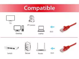utp kabelis 10m - Equip Cable CAT 6 10m Red - 2 nuotrauka