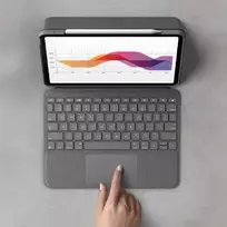 ipad air 4 deklas - Logitech Folio Touch Keyboard Case with Trackpad for iPad Air (4th/5th Gen) & iPad Air 11" M2 Gen. (2024) Oxford Grey (Pilka) - 2 nuotrauka