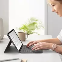 ipad air 4 deklas - Logitech Folio Touch Keyboard Case with Trackpad for iPad Air (4th/5th Gen) & iPad Air 11" M2 Gen. (2024) Oxford Grey (Pilka) - 7 nuotrauka