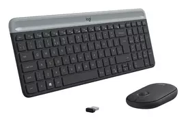 logitech klaviatura ir pele - Logitech MK470 Slim Belaidė Klaviatūra ir Pelė, Juoda (Black) Prancūzų išdėstymas (AZERTY) - 2 nuotrauka