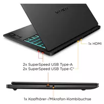 5060 nesiojamas - HP OMEN Transcend 14-fb1075ng, Intel Core Ultra 7, 32 GB, 1 TB, 14", NVIDIA GeForce RTX 5060, Juodas (Black) - 5 nuotrauka