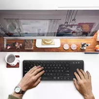 klaviatura touchpad - LogiLink Wireless Keyboard with Touchpad, Juodas (Black) - 4 nuotrauka