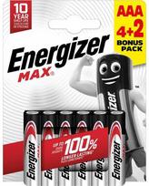 1200mah - Energizer Max Alkaline AAA CHP6 6 vnt. - 1 nuotrauka