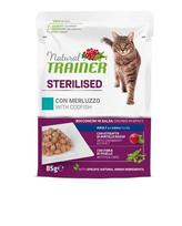 Šlapias kačių maistas Natural Trainer Cat Sterilised Codfish, menkė, 0.085 kg