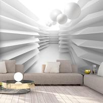 Fototapetas Artgeist Modern Abstraction - White Corridor With Space Effect And Spheres LFT1488, 280 cm x 280 cm