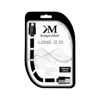 usb c pakrovejas - Kruger&Matz USB To USB Type-C Cable 1m Black - 2 nuotrauka