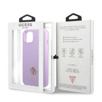 dekliukas iphone 13 mini - Guess "Saffiano 4G Small Metal Logo iPhone 13 mini" Purple - 2 nuotrauka