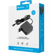 5v usb laidas - Sandberg 135-79 USB-C AC Charger PD65W EU 2M - 2 nuotrauka