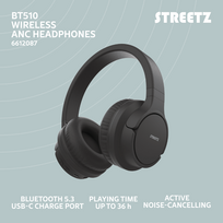 ausines triuksma slopinancios - Streetz BT510-BLK Juodos (Black) - 4 nuotrauka