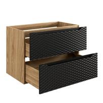 pakabinami praustuvai - Vonios spintelė COMAD Ocean Black 82-90-2S, ąžuolo/juoda - 3 nuotrauka