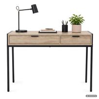 ermitazas stalai - Rašomasis stalas su stalčiais Akord Furniture Factory Zentia, 100 cm x 45 cm, 80.5 cm, juoda sp./sonoma ąžuolo sp. - 8 nuotrauka