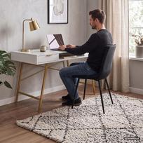 ermitazas stalai - Rašomasis stalas su stalčiais Akord Furniture Factory Arden, 120 cm x 50 cm, 80.5 cm, aukso sp./balta sp. - 3 nuotrauka