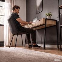 ermitazas stalai - Rašomasis stalas su stalčiais Akord Furniture Factory Zentia, 100 cm x 45 cm, 80.5 cm, juoda sp./oak craft sp. - 3 nuotrauka
