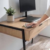 ermitazas stalai - Rašomasis stalas su stalčiais Akord Furniture Factory Zentia, 100 cm x 45 cm, 80.5 cm, juoda sp./oak craft sp. - 5 nuotrauka