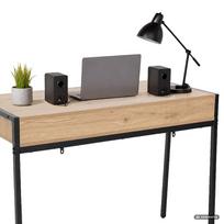 ermitazas stalai - Rašomasis stalas su stalčiais Akord Furniture Factory Zentia, 100 cm x 45 cm, 80.5 cm, juoda sp./oak craft sp. - 6 nuotrauka