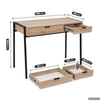 ermitazas stalai - Rašomasis stalas su stalčiais Akord Furniture Factory Zentia, 100 cm x 45 cm, 80.5 cm, juoda sp./oak craft sp. - 7 nuotrauka