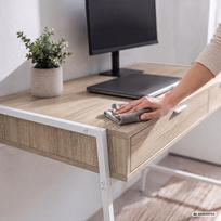 ermitazas stalai - Rašomasis stalas su stalčiais Akord Furniture Factory Zentia, 100 cm x 45 cm, 80.5 cm, balta sp./sonoma ąžuolo sp. - 5 nuotrauka