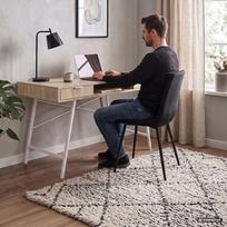 kompiuterinis stalas - Rašomasis stalas su stalčiais Akord Furniture Factory Arden, 120 cm x 50 cm, 80.5 cm, balta sp./sonoma ąžuolo sp. - 3 nuotrauka