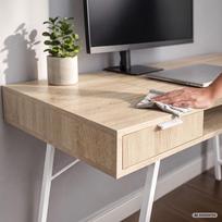 kompiuterinis stalas - Rašomasis stalas su stalčiais Akord Furniture Factory Arden, 120 cm x 50 cm, 80.5 cm, balta sp./sonoma ąžuolo sp. - 5 nuotrauka
