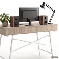 kompiuterinis stalas - Rašomasis stalas su stalčiais Akord Furniture Factory Arden, 120 cm x 50 cm, 80.5 cm, balta sp./sonoma ąžuolo sp. - 6 nuotrauka