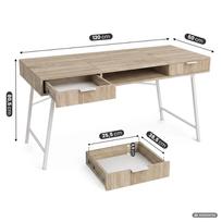 kompiuterinis stalas - Rašomasis stalas su stalčiais Akord Furniture Factory Arden, 120 cm x 50 cm, 80.5 cm, balta sp./sonoma ąžuolo sp. - 7 nuotrauka