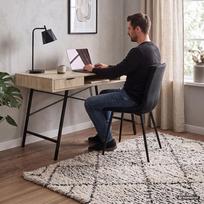 ermitazas stalai - Rašomasis stalas su stalčiais Akord Furniture Factory Arden, 120 cm x 50 cm, 80.5 cm, juoda sp./sonoma ąžuolo sp. - 3 nuotrauka