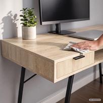 ermitazas stalai - Rašomasis stalas su stalčiais Akord Furniture Factory Arden, 120 cm x 50 cm, 80.5 cm, juoda sp./sonoma ąžuolo sp. - 5 nuotrauka